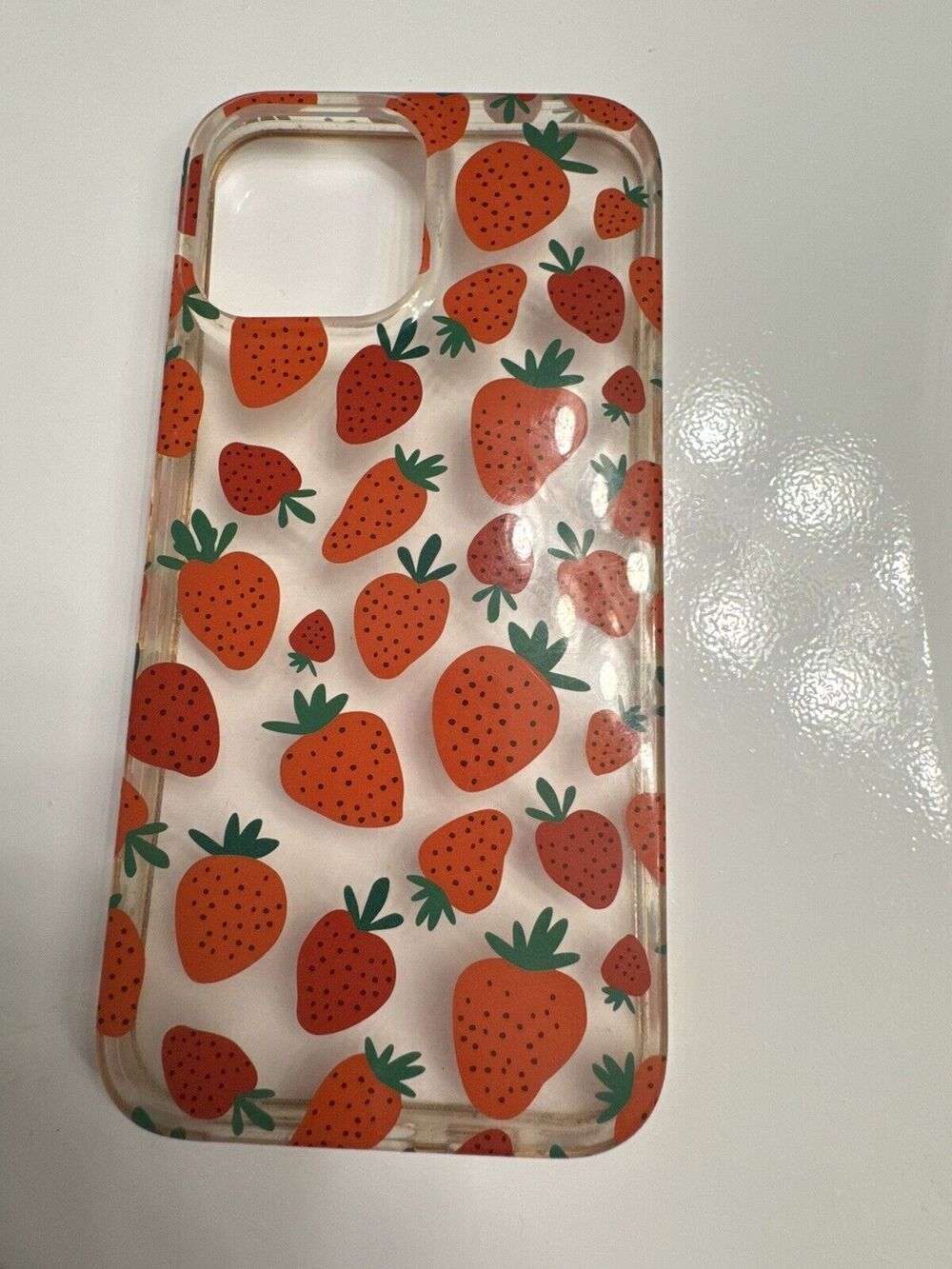 Cute Clear Red Transparent Strawberry iPhone 12 Pro Max phone case trendy